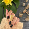 Freeform faceted rutilated quartz ring