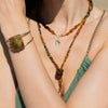 14-Karat Gold Petrol Tourmaline Nuggets Interlocking Necklace