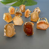 Freeform faceted gold geode ring