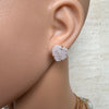 Druzy geode heart studs