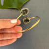 Duo druzy amethyst bangle bracelet
