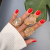 Large raw citrine gem ring