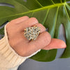 Pyrite teardrop ring