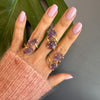 Duo rough amethyst ring
