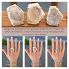 Freeform faceted geode with amethyst crystals ring