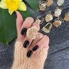 Freeform faceted rutilated quartz ring