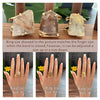 Freeform faceted rutilated quartz ring