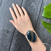 Blue agate oval cuff bracelet