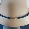 Blue kyanite beaded necklace with raw kyanite connector