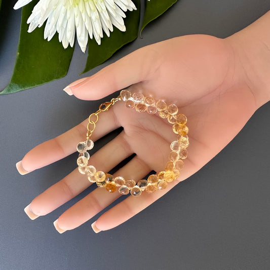Shaded citrine onion drops bracelet