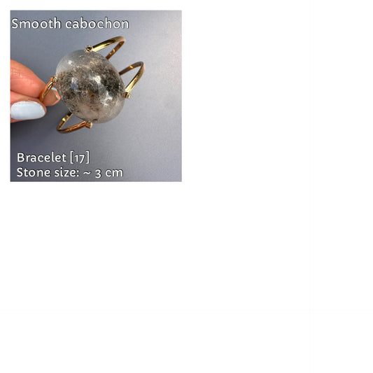 Quartz with inclusions cuff bracelet