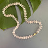 Rose quartz rondelle knotted necklace