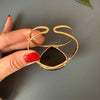 Black onyx chubby teardrop cuff bracelet