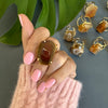 Freeform faceted gold geode ring