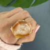 Freeform faceted gold geode ring