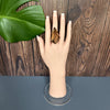 Oversized faceted smoky quartz cocktail ring