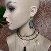 Brown agate slice hook drop earrings