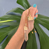 Pink lemurian point pendant