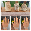 Freeform faceted rutilated quartz ring