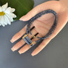 Blue kyanite beaded necklace with raw kyanite connector