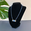Blue kyanite beaded necklace with raw kyanite connector