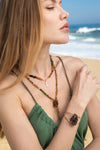 Petrol Tourmaline Nuggets Long Necklace