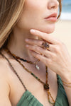 Petrol Tourmaline Nuggets Long Necklace
