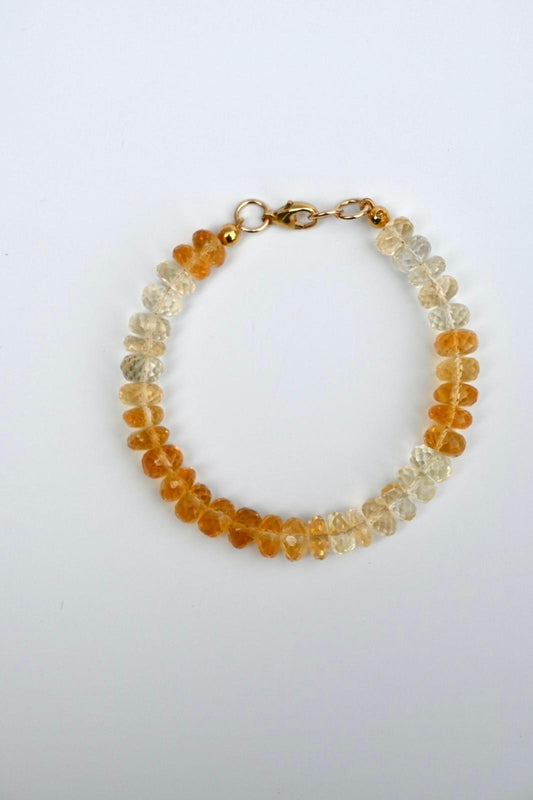 shaded citrine rondelle beads bracelet