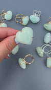 Aquamarine heart ring