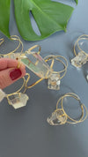 Freeform faceted crystal cuff bracelet