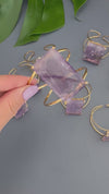 Amethyst rectangle cuff bracelet