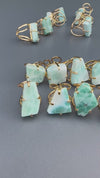 Freeform larimar slice ring