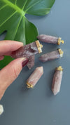 Pink amethyst point pendant