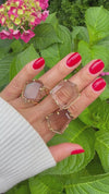 Freeform faceted smoky quartz ring