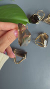 Oversized faceted smoky quartz cocktail ring
