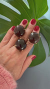 Smoky quartz round ring