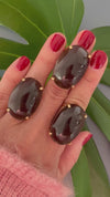 Smoky quartz oval ring