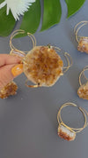 Druzy citrine cuff bracelet