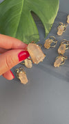 Pink lemurian crystal point ring