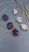 Rosette amethyst & crystal cluster choker