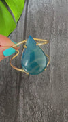 Blue agate pear cuff bracelet