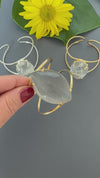 Clear crystal marquise gold cuff bracelet