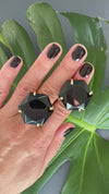 Black onyx hexagon ring