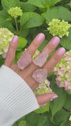 Large raw rose quartz gem ring
