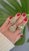 Pyrite teardrop ring