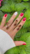 Duo druzy citrine ring