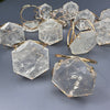 Large crystal hexagon cuff bracelet