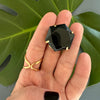 Black onyx hexagon ring