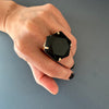 Black onyx hexagon ring