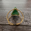 Green quartz triangle cuff bracelet
